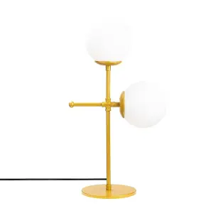 Luminosa Model 8 Deco 2-Light Globe Table Lamp Golden