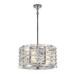 Elstead Shoal 4 Light Pendant, Polished Nickel, E27