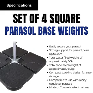 Samuel Alexander 4 PC Square Cantilever Parasol Base Weight Set