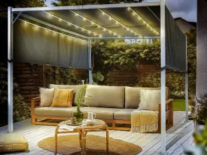 Pergola With LED Lights Grey PARGA