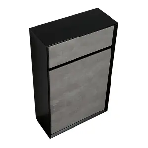 Declan Black & Concrete Back to Wall Toilet WC Unit (W)500mm (H)790mm