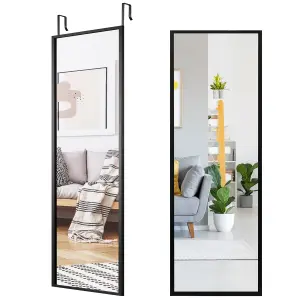 Costway 2 IN1 Full Length Mirror Over the Door Dressing Mirror Wall Mounted Makeup