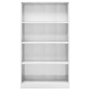 Attwood Bookcase High Gloss White / 142cm H x 80cm W x 24cm D