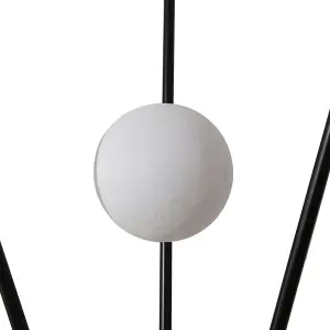 Metal Tripod Standing Floor Lamp with Plastic Lampshade