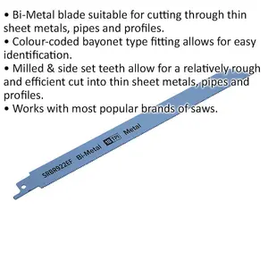 5 Pack 230mm Bi-Metal Reciprocating Saw Blades - 18 TPI for Efficient Cutting