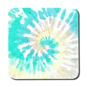 Square 6 Piece Coaster Set (Set of 6) Green/Blue