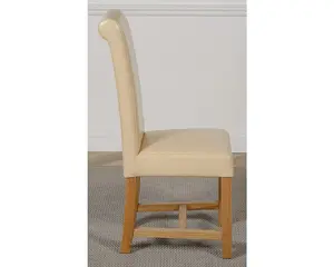 Washington Ivory Leather Dining Chairs for Dining Room or Kitchen