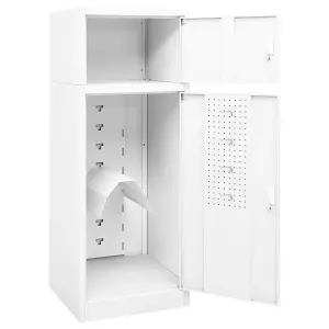 Berkfield Saddle Cabinet White 53x53x140 cm Steel