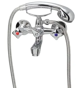 Sea-Horse Bath Chrome Mixer Bathroom Wallmounted Classic Tap Two Handle Design Handshower