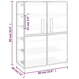 Berkfield Shoe Cabinet Cream 60x28x90 cm Fabric