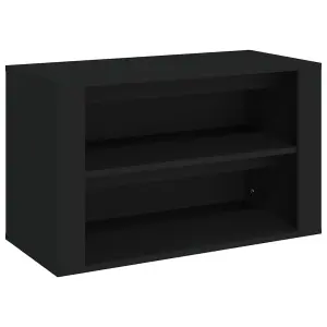 Berkfield Shoe Rack Black 75x35x45 cm Engineered Wood