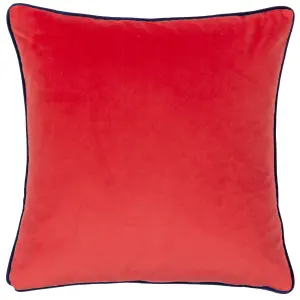 furn. Frieze Piped Velvet Polyester Filled Cushion