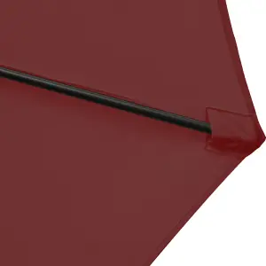 SunDaze 3M Wine Red Cantilever Garden Banana Parasol with Adjustable Crank Patio Shade