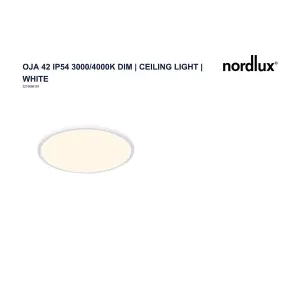 Nordlux Oja 42 Indoor Ultra-Slim Ceiling Light in White (Height) 2.3cm