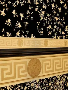 AS Creation Versace 5 Greek Medusa Motif Gold Metallic Wallpaper Border 935222