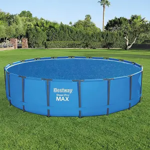 Bestway Flowclear Solar Pool Cover for Steel Pro Max Pools, 18 Feet, Blue