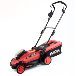 Excel 18V Brushless Lawn Mower 330mm 5 Adjustable Height with 2 x 5.0Ah Battery & Charger