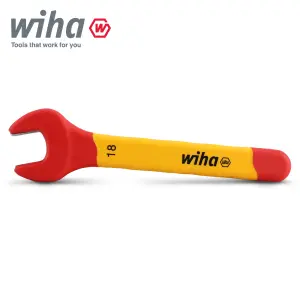 Wiha Spanner Wrench 18mm VDE Electricians Single Insulated Open End 43038