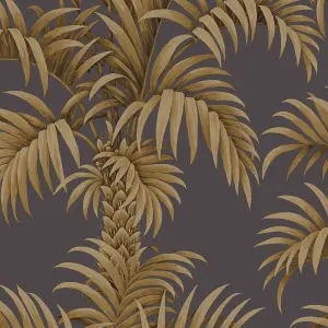 GDUK Palm Leaf Chalce Textured Wallpaper, Charcoal