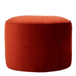 icon Gavrilovic Large Velvet Pouffe Ottoman Brown