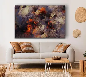 Volcanic Ash Colour Splash Canvas Print Wall Art - Medium 20 x 32 Inches