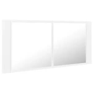 Berkfield LED Bathroom Mirror Cabinet White 100x12x45 cm