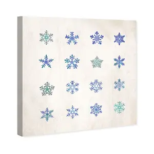 Snowflakes - Wrapped Canvas Print 76.2 cm H x 76.2 cm W x 3.8 cm D