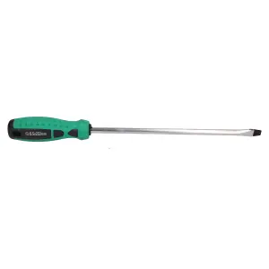 9.5mm x 250mm Slotted Flat Headed Screwdriver with Magnetic Tip Rubber Handle