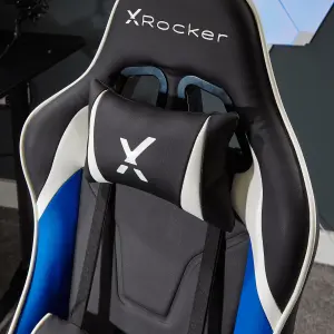 X-Rocker Agility Compact Gaming Chair Racing PC Reclining Adjustable PC Gaming Seat for Kids and Juniors - BLUE