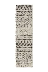 Cream Grey Neutral Aztec Scandi Shaggy Living Area Runner Rug 60x230cm