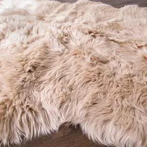 Quad Beige Sheepskin Rug - 4 Pelt