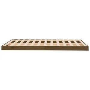 Bed Frame Solid Wood Honey Brown / Small Double (4')