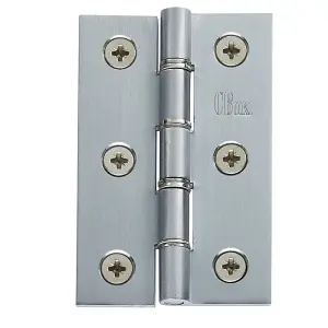 Carlisle Brass Satin Chrome Double Stainless Steel Washered Brass Butt Hinge (HDSSW2SC)