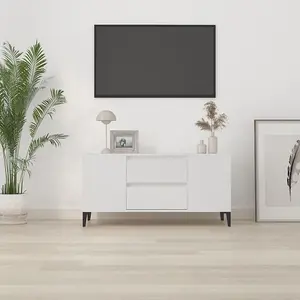 Berkfield TV Cabinet White 102x44.5x50 cm Engineered Wood