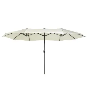 Double Canopy Garden Parasol 2.7 x 4.6 m Light Beige SIBILLA