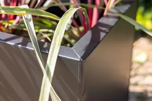 Primrose Gunmetal Black Galvanised Zinc Rectangular Garden Planter Plant Pot Large 75cm x 32cm