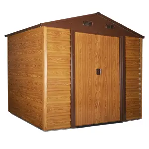 Outsunny 9 x 6ft Garden Shed Wood Effect Tool Storage Sliding Door Wood Grain