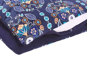 Duvet Cover Set MADRONA 155 x 220 cm Cotton Sateen Dark Blue