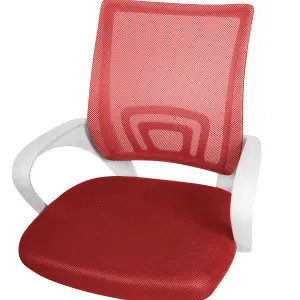 Beliani Minimalist Office Chair Red SOLID