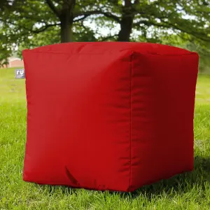 rucomfy Outdoor Water Resistant Cube Beanbag - Red