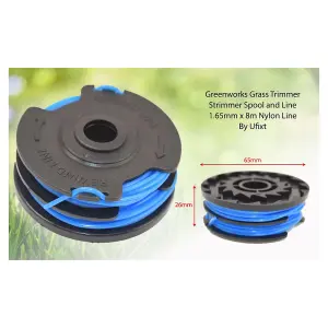 Greenworks Grass Strimmer Trimmer Spool and Dual Line 1.65mm x 8m by Ufixt