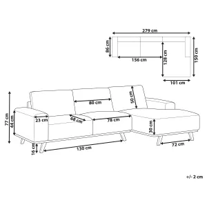 Corner Sofa NORA Taupe Fabric Left Hand