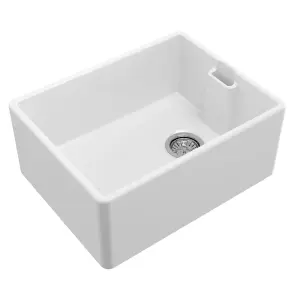 Reginox Belfast II 1.0 Bowl White Ceramic Kitchen Sink With Weir Overflow