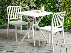 Set of 2 Garden Chairs SERSALE Synthetic Material White