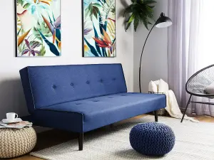 Beliani Retro Sofa Bed VISBY Navy Blue