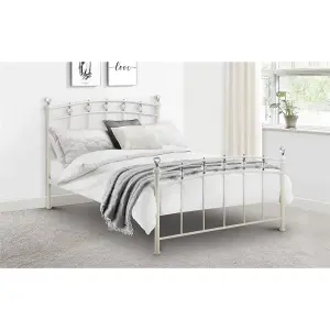 Crystal Finial Metal Bed Frame - King Size 5ft (150cm)