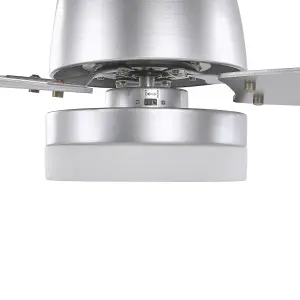 Ceiling Fan with Light Silver MLAVA