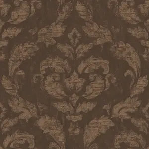 Galerie Ambiance Copper Chocolate In Lay Embossed Wallpaper