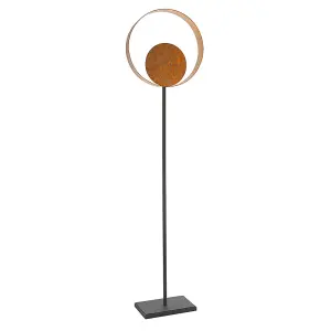 1615mm Gold Patina Complete Standing Floor Lamp Light - Dark Bronze Metalwork