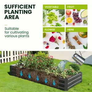 Rectangular Metal Garden Flower Bed  Metal Raised Bed Galvanized Raised Planter Box Outdoor Raised Garden Bed Kit 240cm W